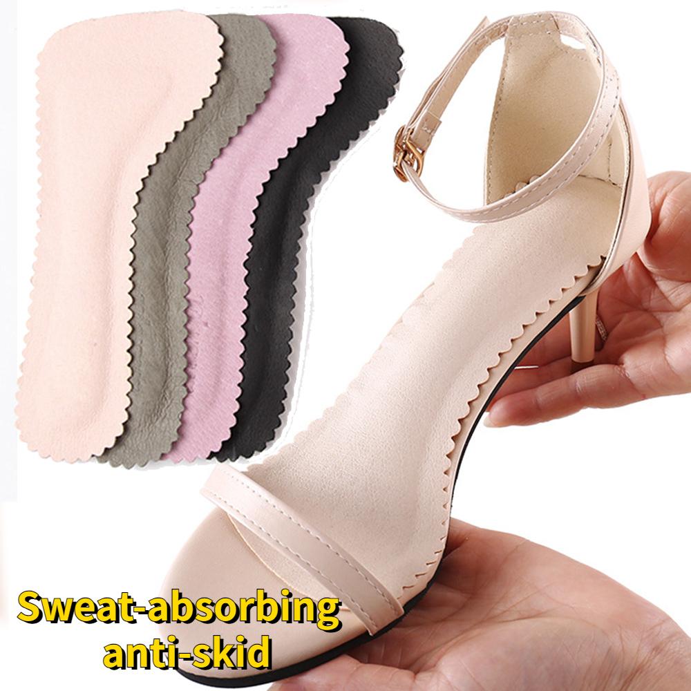 1Pair Self-adhesive Sandals Insoles Breathable Sweat-absorbent High-heeled Shoes Non-slip Stickers Seven-point Pads Soft Bottom