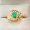 Emerald Oval Cut With 925 Sterling Silver Gold Plated Ring For Men's #B35 JL375671293146