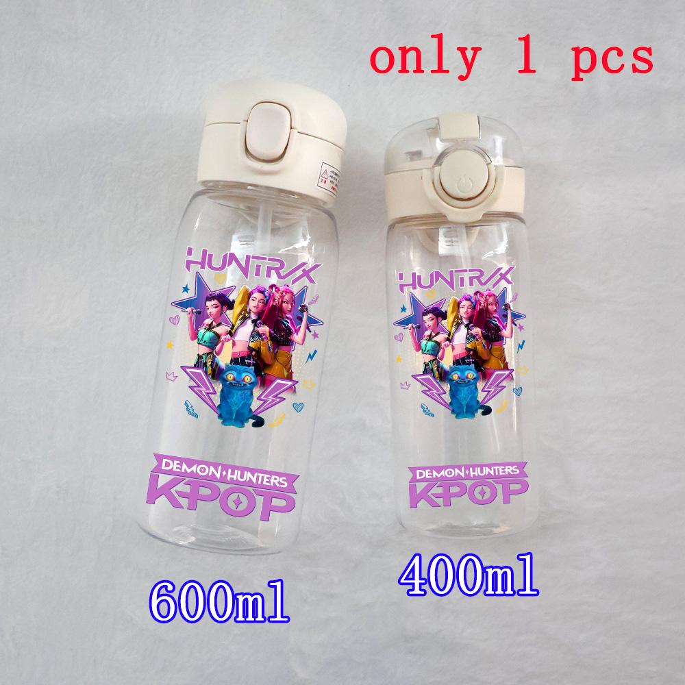 400ML-600ML Animated Movie K-Pop: Demon Hunters HUNTR/X Plastic Large Capacity Water Cup Bottle Gourde Drinking Bottle Gifts