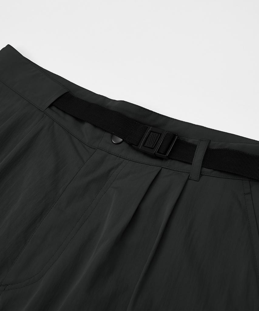 Kallapataleu Wide Balloon Ankle Zip Belted Cargo Pants - Deep Gray
