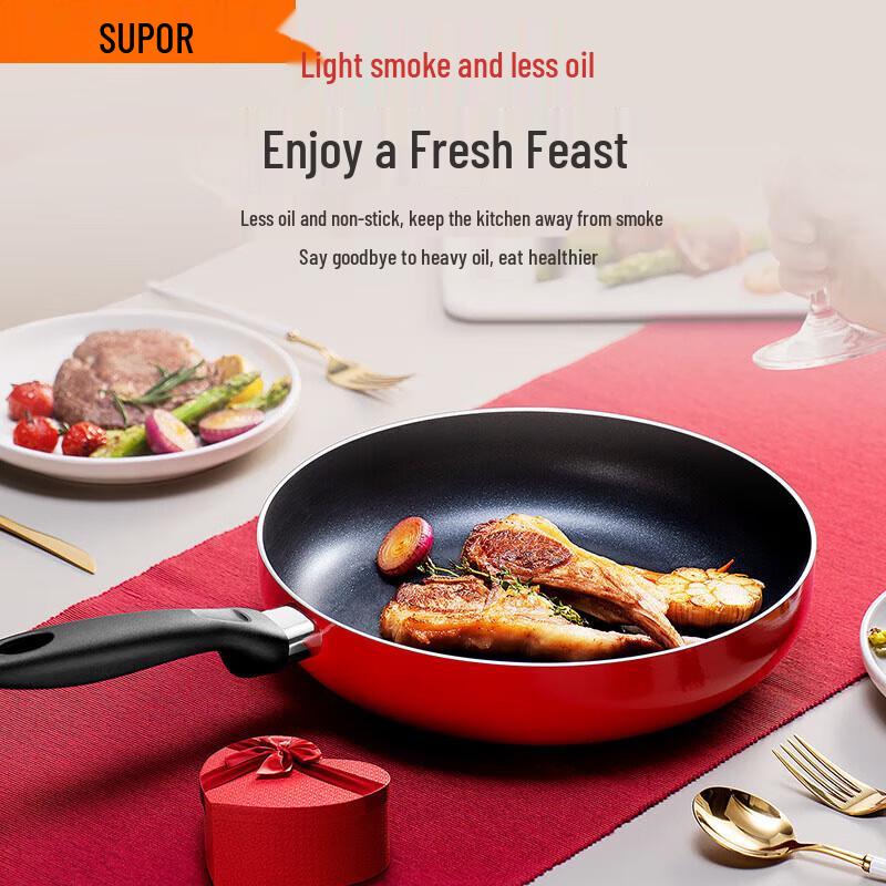 

Supor 28cm Red Non-Stick Frying Pan