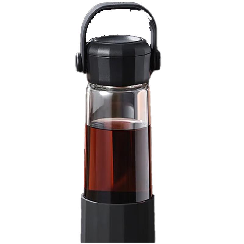 TOMIC 450ml Double Wall Glass Tea Infuser Mug