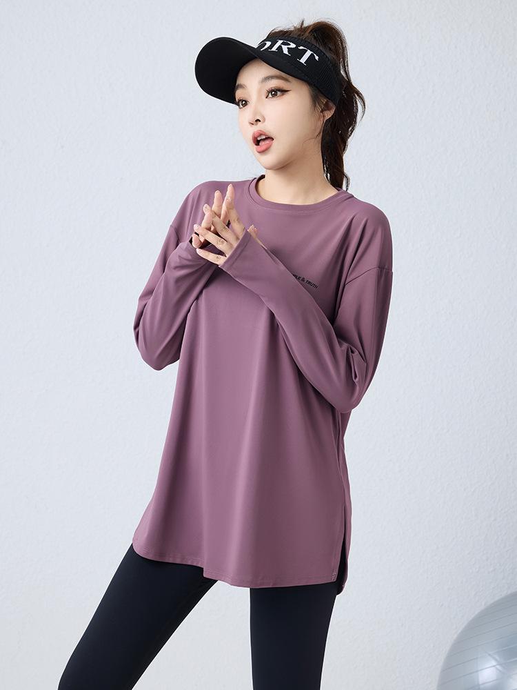 Women's 2026 Three-Piece Yoga Set: Loose Long Sleeve, Tapered Pants, Sporty Letter Vest Fitness Wear