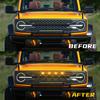 4 Stück Grill Auto LED Licht Für Ford Bronco BadLands 2025 2025 2025 Frontgrill Lichter Gelb Warnung Tagfahrlichter DRL Tagfahrlicht