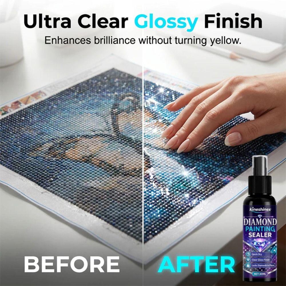 Clear Finish Diamond Painting Sealer Spray Glossy Finish Craft Glue Spray Cross Stitch Crafts