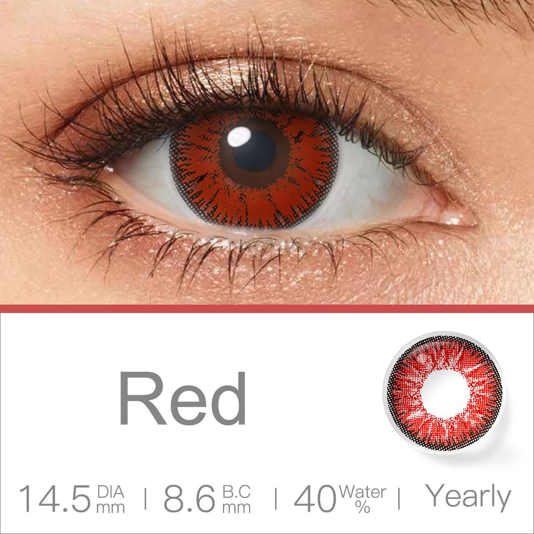 

Цветные контактные линзы 0.00 красный