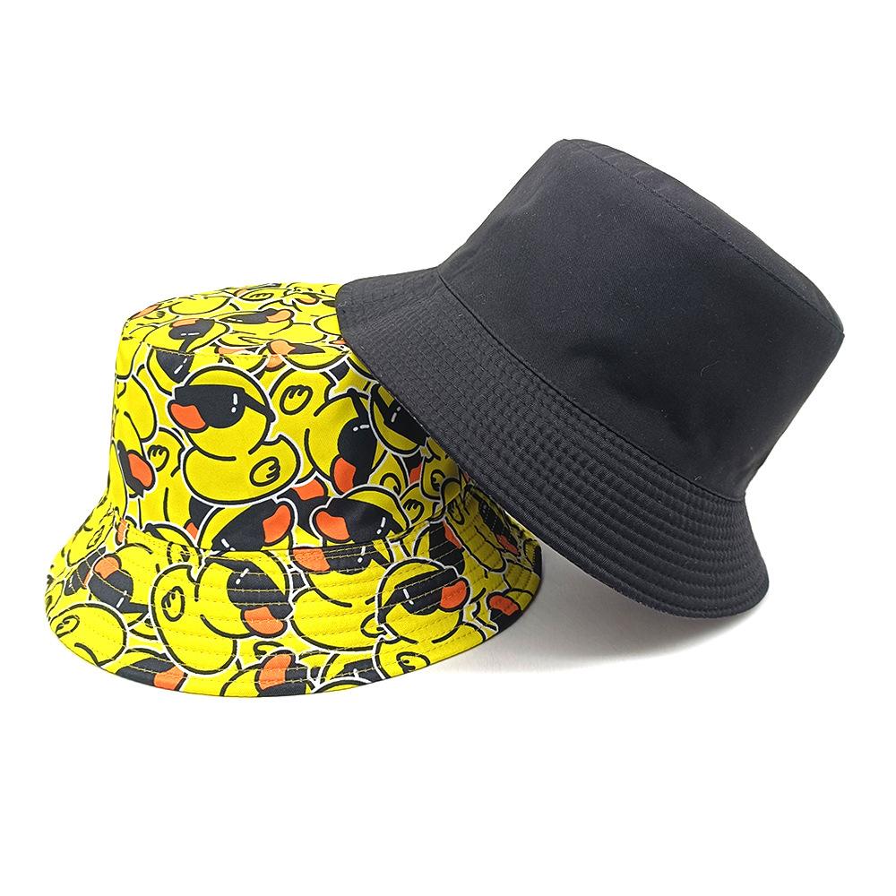 Gelber Entenprint Eimerhut für Damen Herren Mode Dekorieren Panama Sommer Outdoor Reise Strand Sonnenschutz Fischerhüte Hip Hop