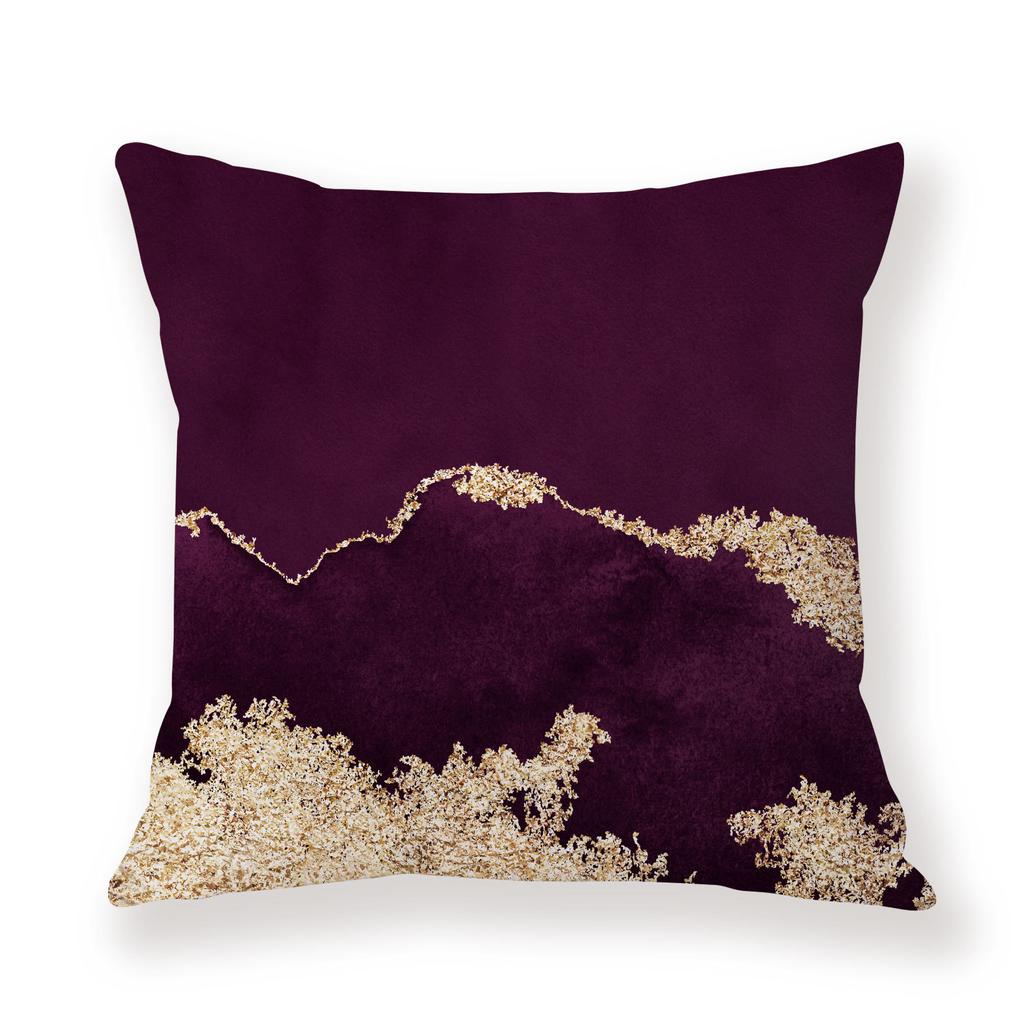 Watercolor Ins Wind Flashing Plush Pillowcase Contrasting Color Creative Model Room Decoration Pillow Car Sofa