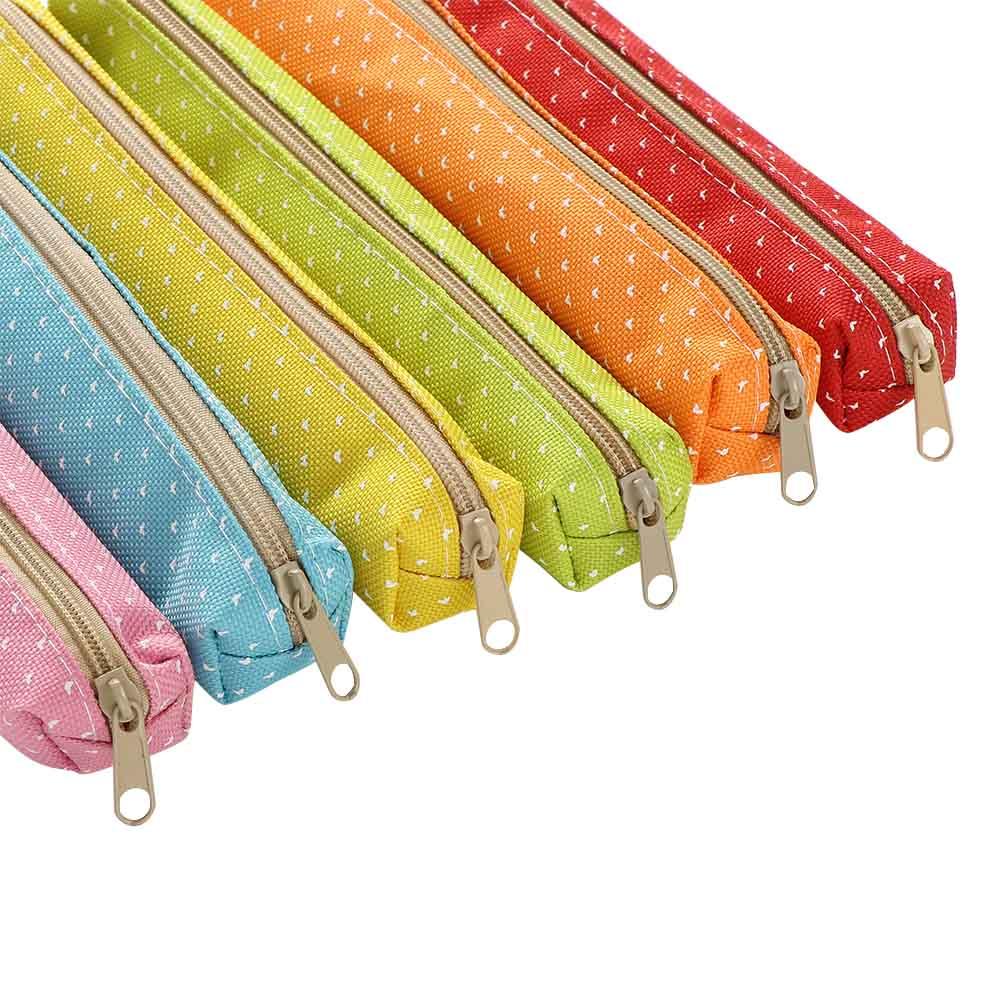 Super Slim Student Supplies Candy Color Wave Point Pencil Pouch Pen Bag Pencil Box Pencil Case