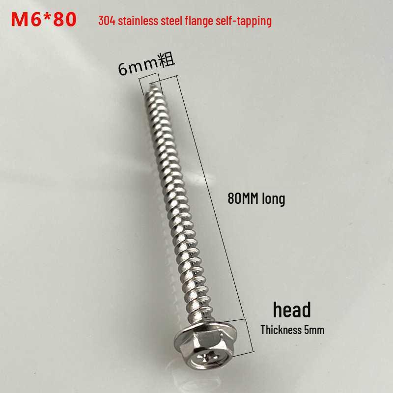 Hex Flange Phillips Self-Tapping Screw with Washer for Wood and Cabinet Installation