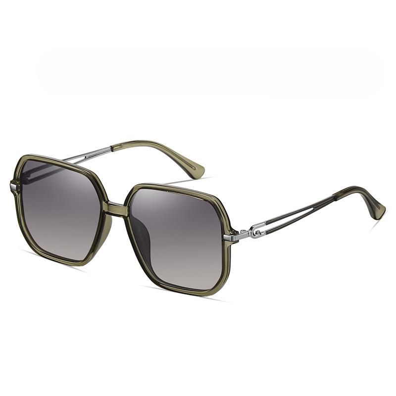 Modische polarisierte Sonnenbrille für Damen Polygonale große Fassung Sonnenschutzbrille TAC Casual Sonnenbrille