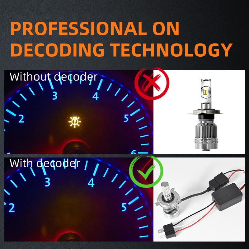 Universal Decoders For LED Bulb H4 H1/H3/H7 H8/H9/H11 9005/9006/9012 EMC Anti interference Canbus Error Small Size No flashing