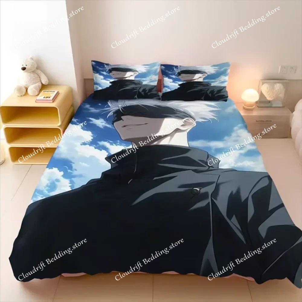 Jujutsu Kaisen Zestaw Pościeli Japonia Słynne Anime Zestawy Poszewek na Kołdrę Kołdra Pościel Twin Queen King Rozmiar Pojedynczy Dropshipping Prezent