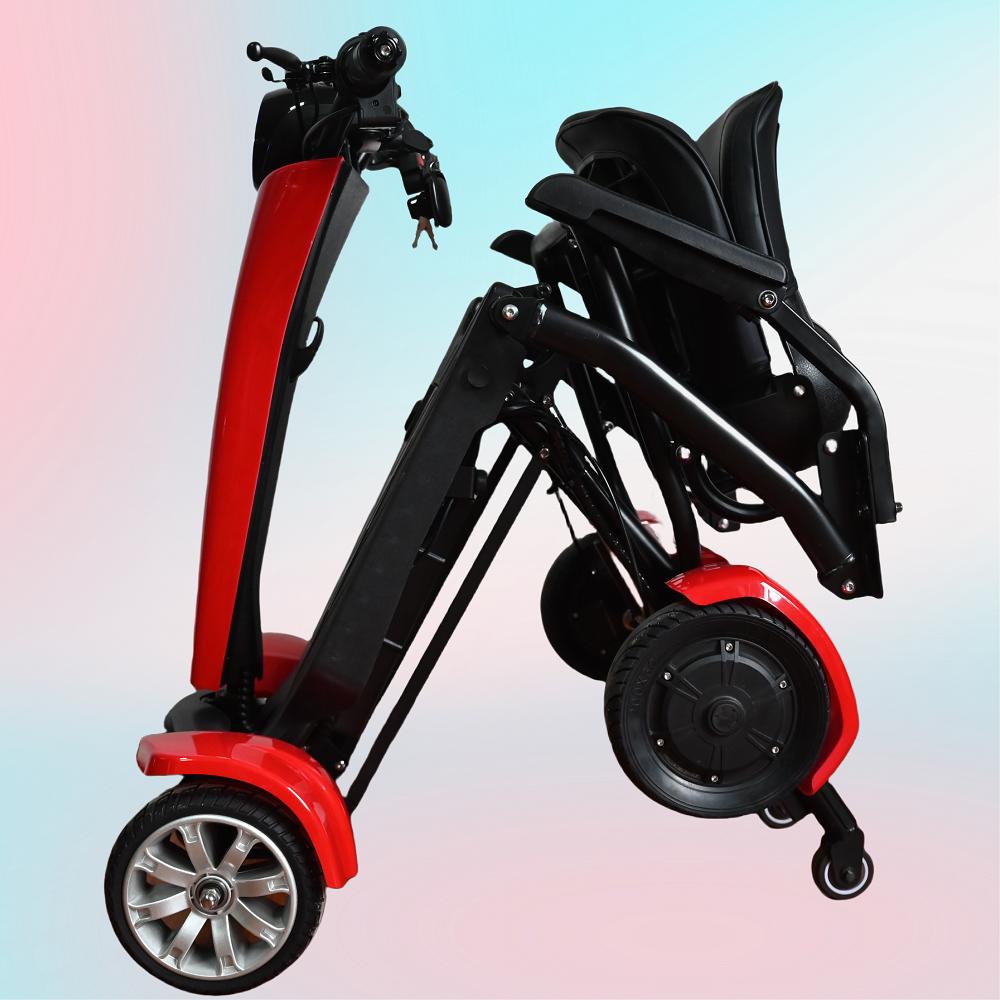 2026 EU-Lager 4-Rad Doppelmotor Elektrisch Automatisches Falten Mobilität Elektrischer Faltbarer Rollstuhl Roller