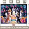 2D Cat Themed Happy Birthday Backdrop for Kids Birthday Party Decoration