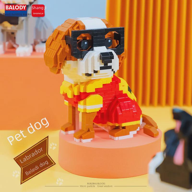 Husky & Schnauzer Toy Building Blocks - Cute Pet Dog Assembly Set for Kids