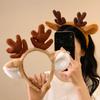 Cartoon Cute Vintage Plush Antler Unisex Headband One-size-fits-all Washing Face Hairpin Taking Photos New Autumn Winter