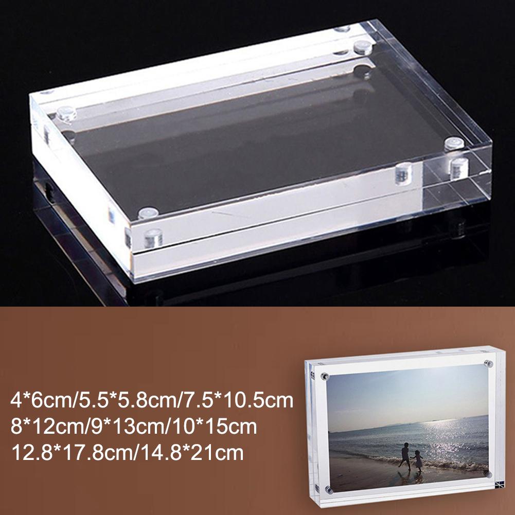 Cadre Photo Magnétique Élégant en Acrylique Transparent pour Différentes Tailles et Affichages