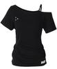 Inegi Buckle Strap One Shoulder Top (Black)