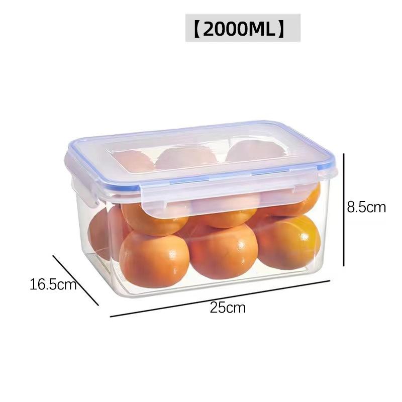 Sealed Rectangular Refrigerator Storage Box with Lid Plastic Trasparent Crisper Food Containers Stackable Microw