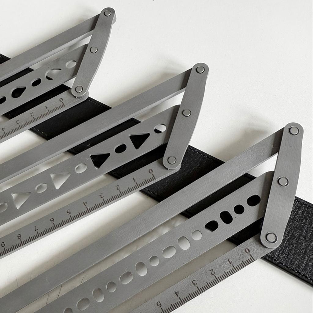 Stainless Steel Belt Hole Punch Template Leather Belt Hole Positioning Guide Leatherworking Tool for Leather Crafting