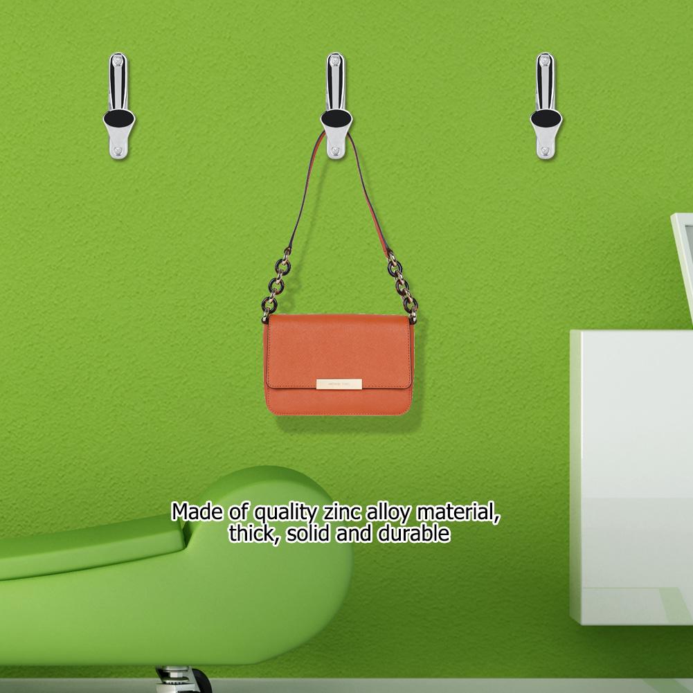 Modern Wall Mounted Coat Hook Bathroom Cloakroom Closet Clothes Rack Holder Hooks(Matte Chrome)