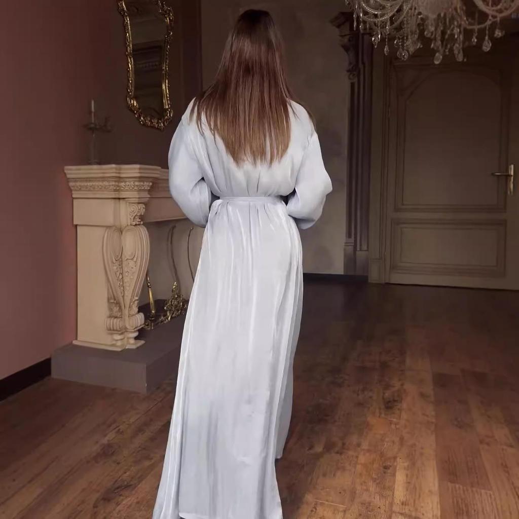 European-American Sexy Satin Dress: New Fashion Solid Color, Short-Sleeved Women's Outfit