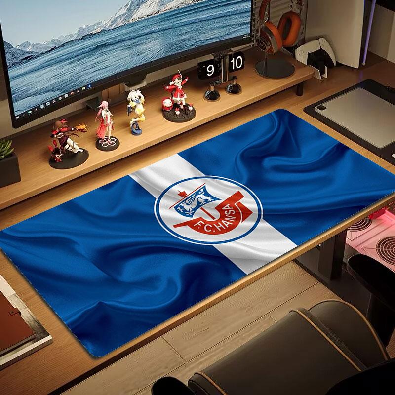 F.C. Hansa Rostock Large Size Mouse Pad Large Gaming Table Cushion Non-slip Laptop Tablet Big Mousepad XXL Mat Mini PC Playmat With Lock Edge