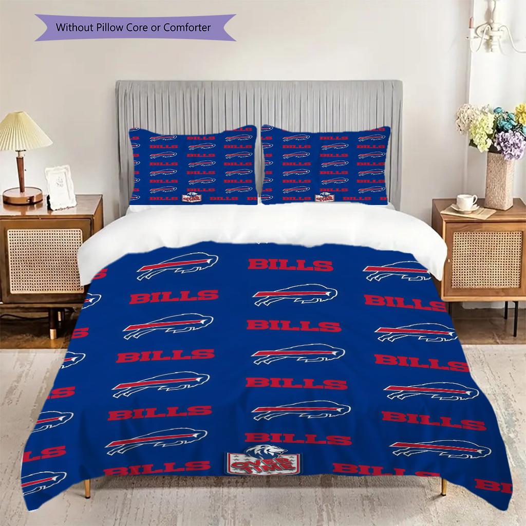 Biancheria da letto con spirito di squadra dei Buffalo Bills(1 * copripiumino + 2 * federa, senza nucleo)Copripiumino e federa Morbido e confortevole Set biancheria da letto