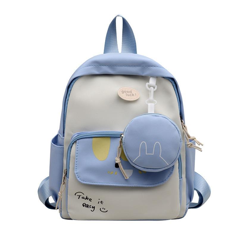 Versatile new school bag small fresh contrast kindergarten backpack two-piece cute backpack