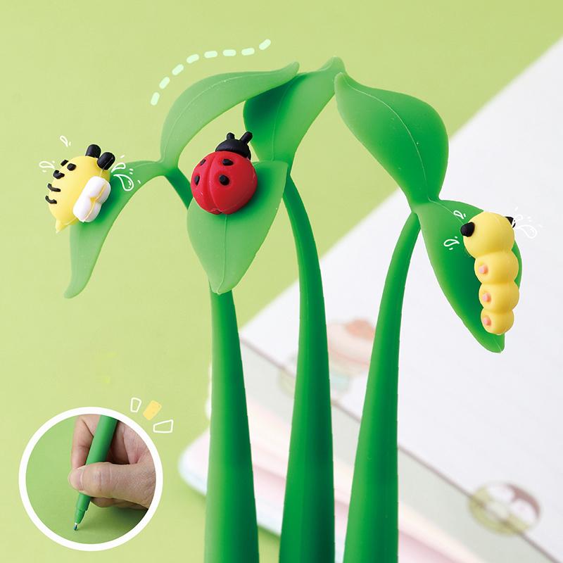 1 Piece Stationery Flowers Cute Cartoon Panda Soft Gel Pen Sunflower School Office Kawaii Supplies Creative Pens