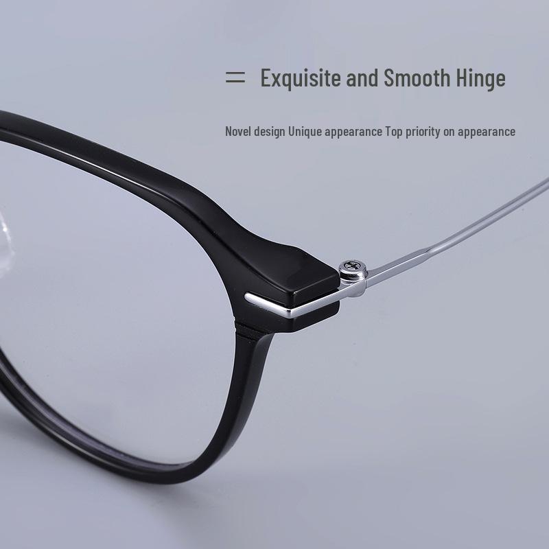 Ultra-Light Pure Titanium Retro Glasses Frame In Black, Square/Round Shape, Influencer Style