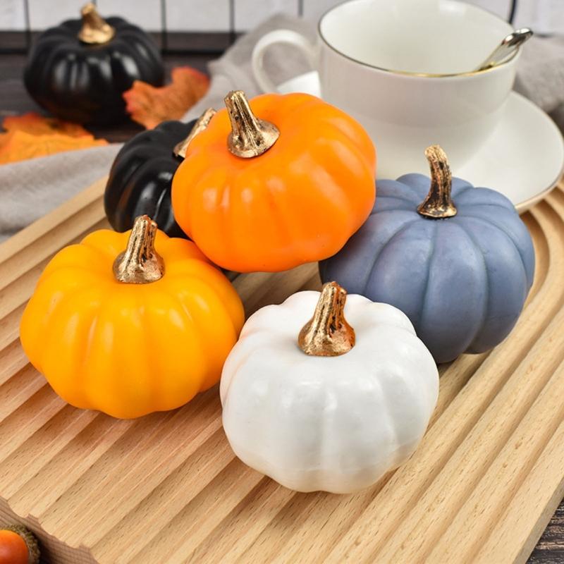 12 Pack Artificial Small Pumpkin Simulation Mini Pumpkins for Halloween Decor