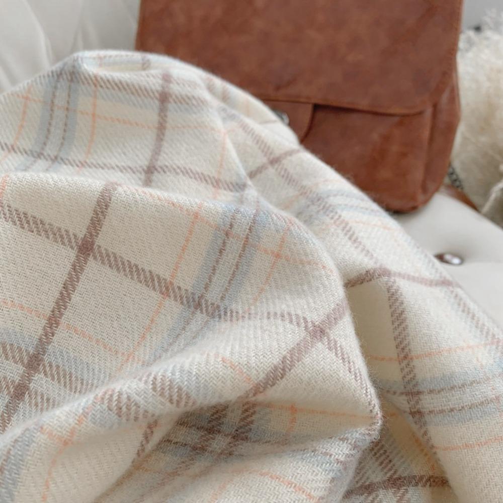 Plaid Print Soft Scarf Warm Women Shawl New Mohair Wool Scarf Women