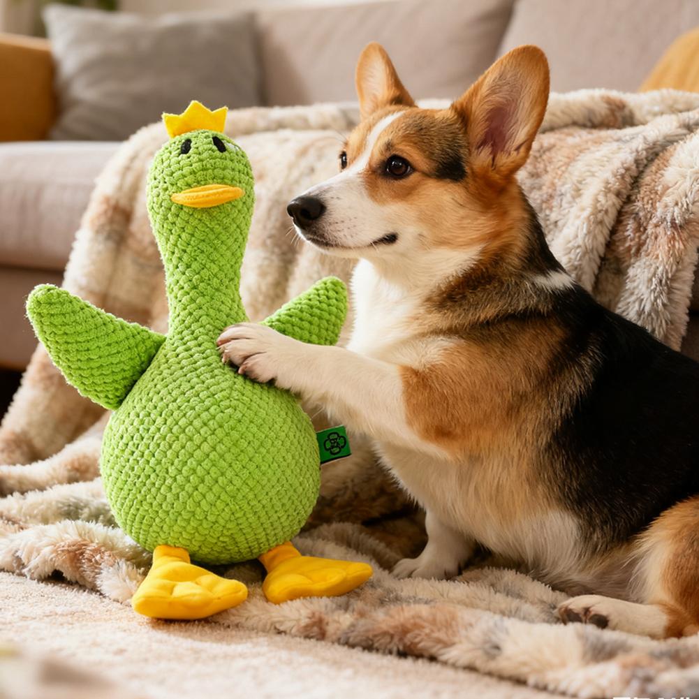 Dog Toy Plush Companion Sleeping Duck Bite Resistant Teeth Grinding Sound Relief Duck Sound Relieve Boredom Cat Pet Toy