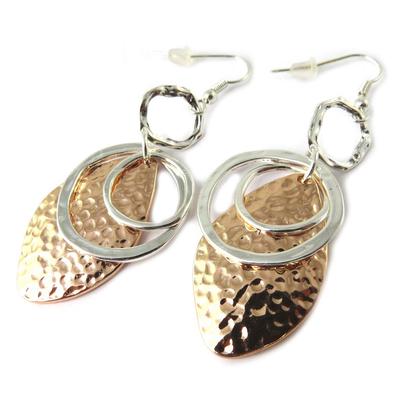 [N8329] - 'Cleopatra' Earrings In Rose Gold and Silver