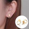 Korean Simple Geometric Round Stainless Steel Ear Studs for Women - Personalized Cartilage Jewelry