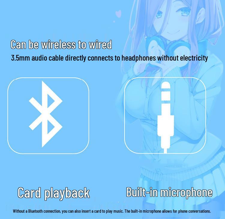 Nakano Miku Fünf gleiche Bräute Bluetooth Drahtlose Anime-Kopfhörer