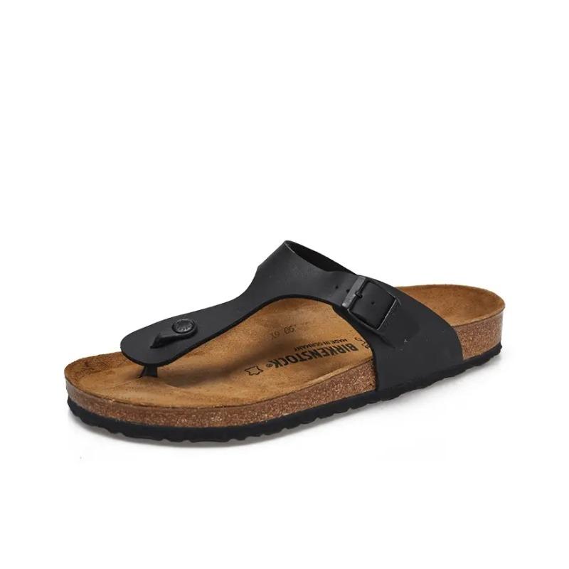 Birkenstock Unisex Cork Leather Flat Fashion Sandals Black 43691 40