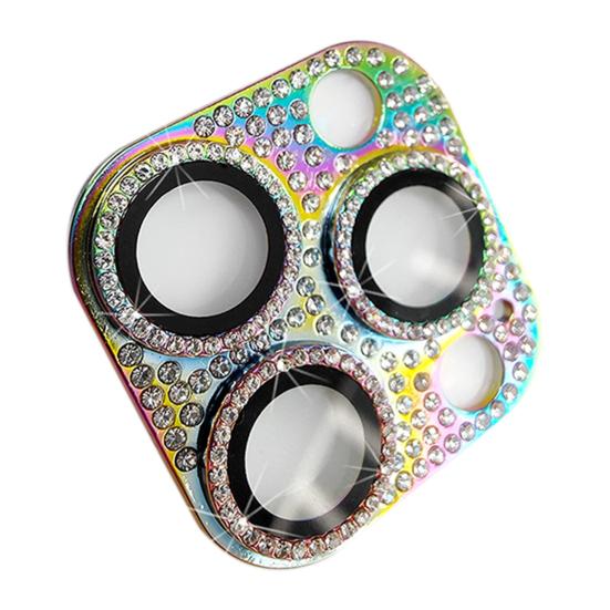Phone Lens Film Non-slip Full Coverage Hard Compact Sparkling Rhinestone Glass Protective Cover