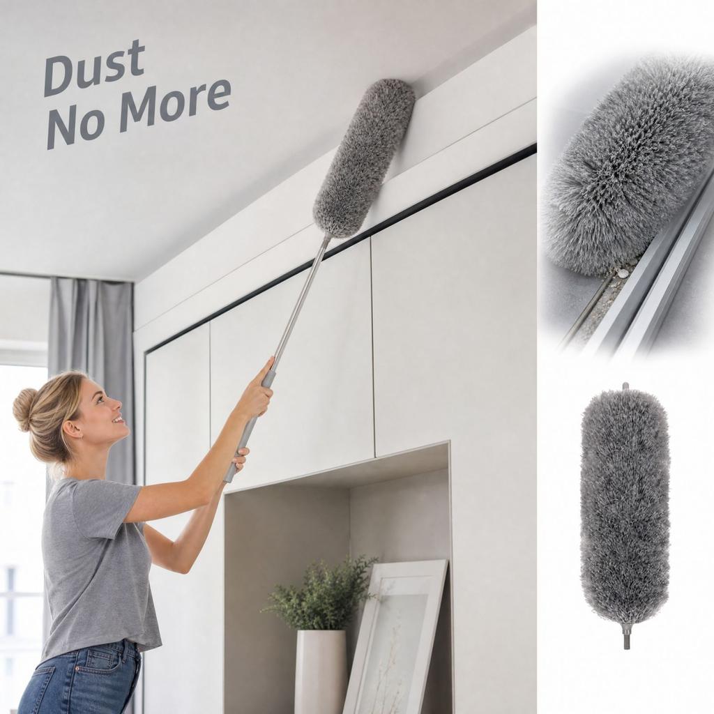 Extendable Duster with Handle for Cleaning - Adjustable Dusting Brush for Home Car