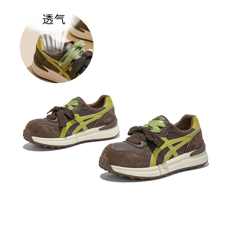 Kapibara toe cap leather training shoes 2025 autumn platform commuting versatile women's shoes casual sports Forrest Gump shoes