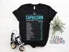 Capricorn Facts Traits Horoscope Zodiac Astrological Sign Funny T-Shirt, Born On December 22 - January 19 Gifts, Capricorn Birthday Present,