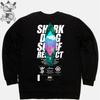DOLDOL Shark Dog_Mtm-125 Shark Dog Surfing Hawaii Character Graphic Graffiti Design Sweatshirt Long Sleeve