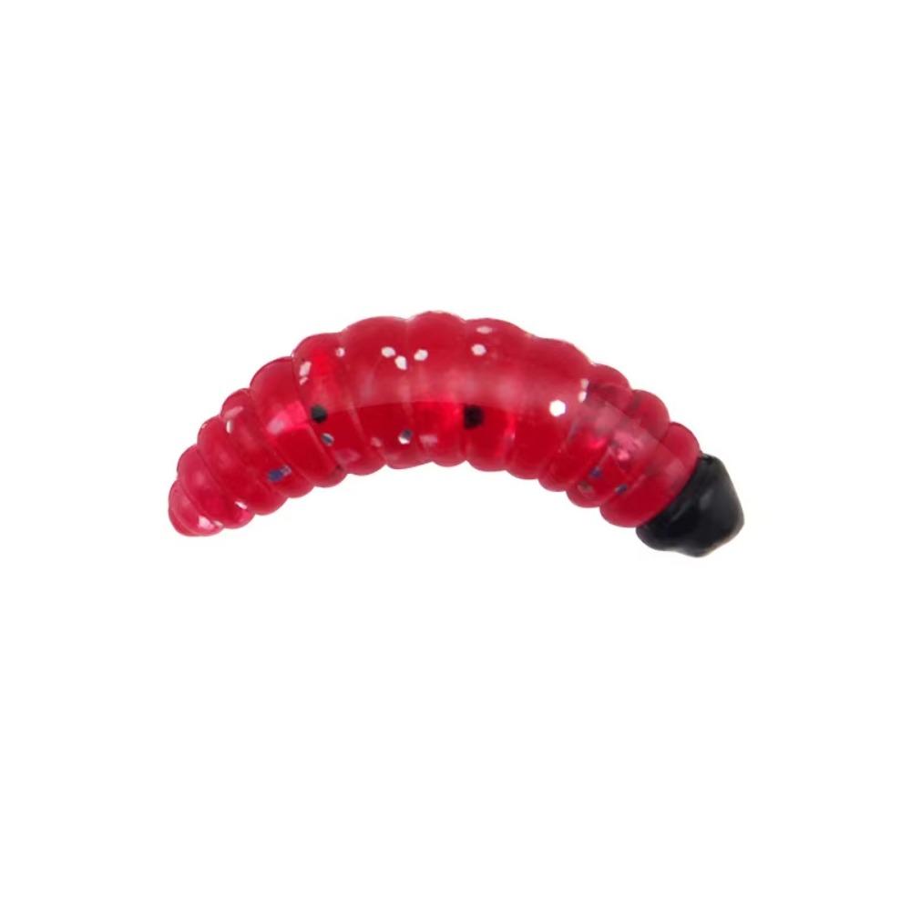 

100Pcs Realistic Design Waxworms Fishing Lures Mini Bionic Soft Larva Swimbait Fake Maggots Lures Soft Silicone