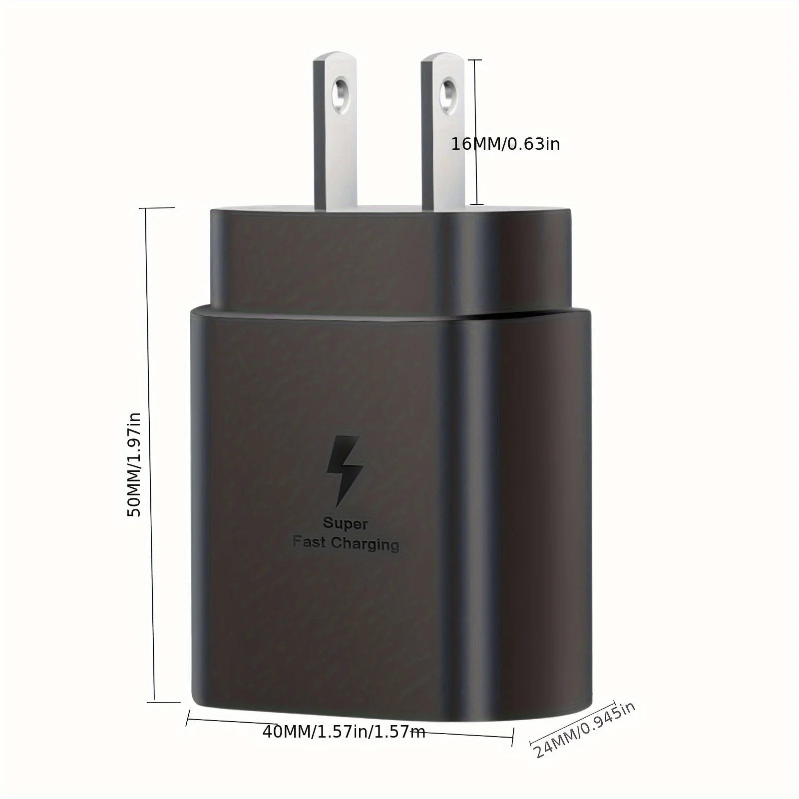 

Комплект для быстрой зарядки C-Type 25 Вт с кабелем длиной 6 футов, совместимый с Samsung Galaxy S23 Ultra/S23/S23+/S22 Ultra/S22+/S21 US