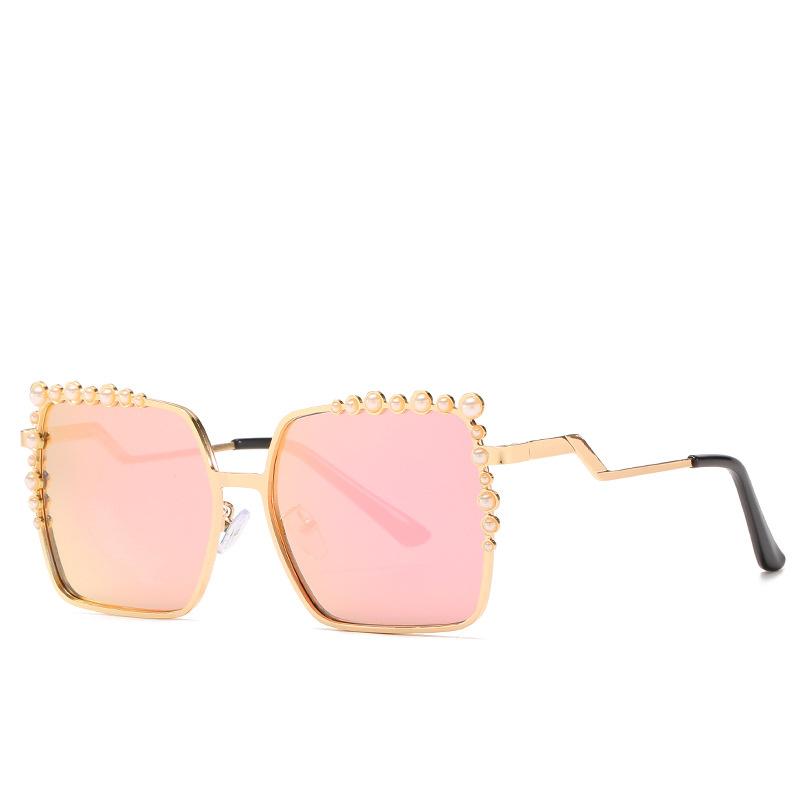 Oversized Square Sun Glasses Ladies New Luxury Pearl Sunglasses Women Brand Designer Fashion Shades Big Frame Eyewear