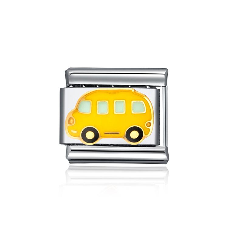 

Мультяшный узор глазури Итальянский браслет-цепочка с шармами 9 мм Цветные бусины Шарм Браслет из нержавеющей стали Изготовление DIY ювелирных изделий as the picture