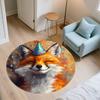 Cute Fox,Round Area Rug,Carpet Rug for Living Room Bedroom Sofa Playroom Decor,Non-slip Floor Mat