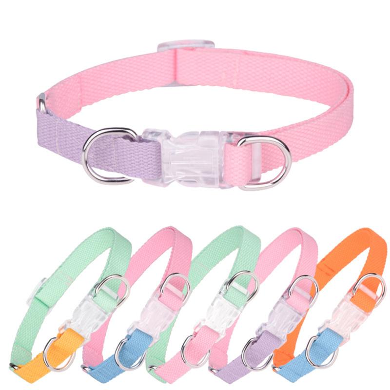 Pet Dog Collar Breathable Sweat-absorbing Contrast Color Collar With Adjustable Buckle Pet Neck